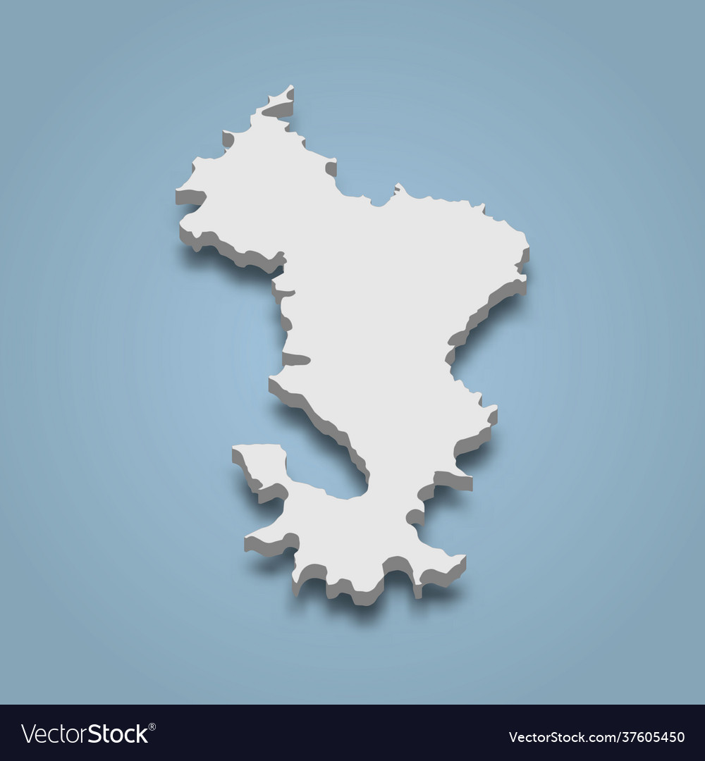 3d Isometric Map Grande Terre Is An Island Vector Image