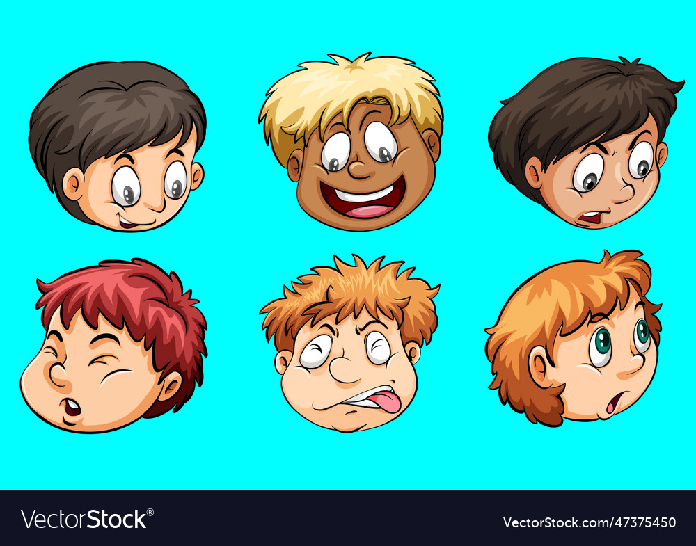 A group of faces showing different expressions vector image A group of faces showing different expressions