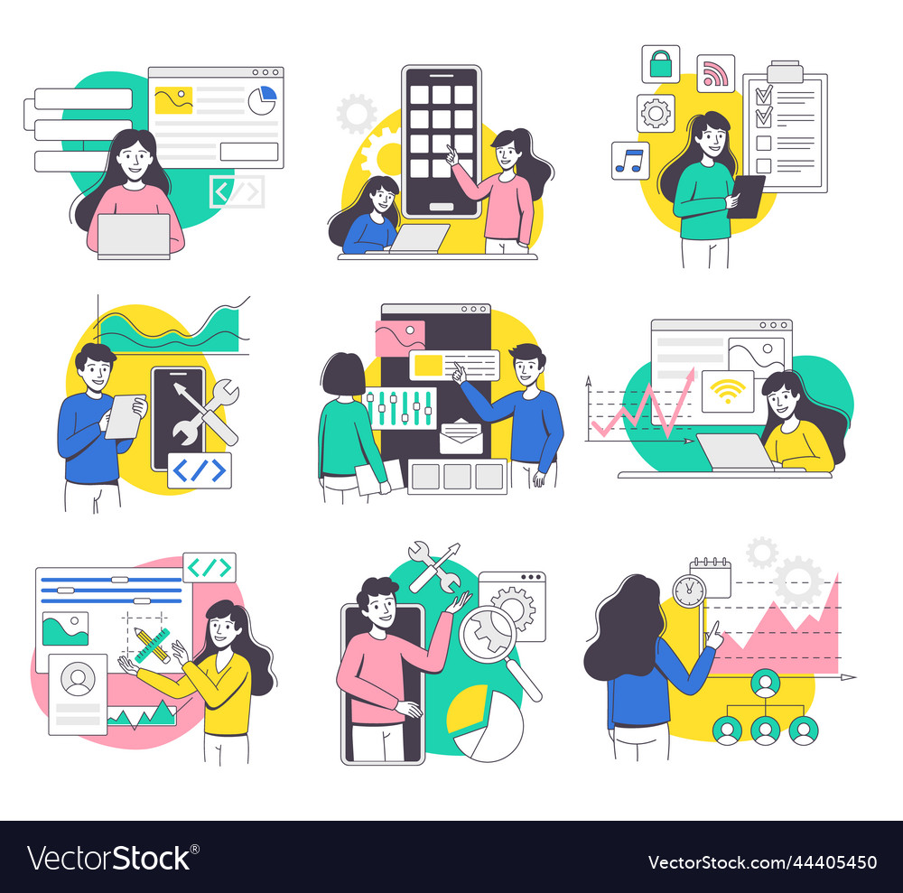 App dev professional developing software vector image App dev professional developing software