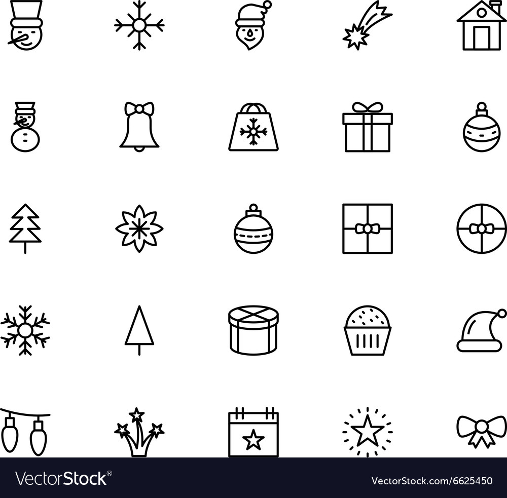 Christmas line icons