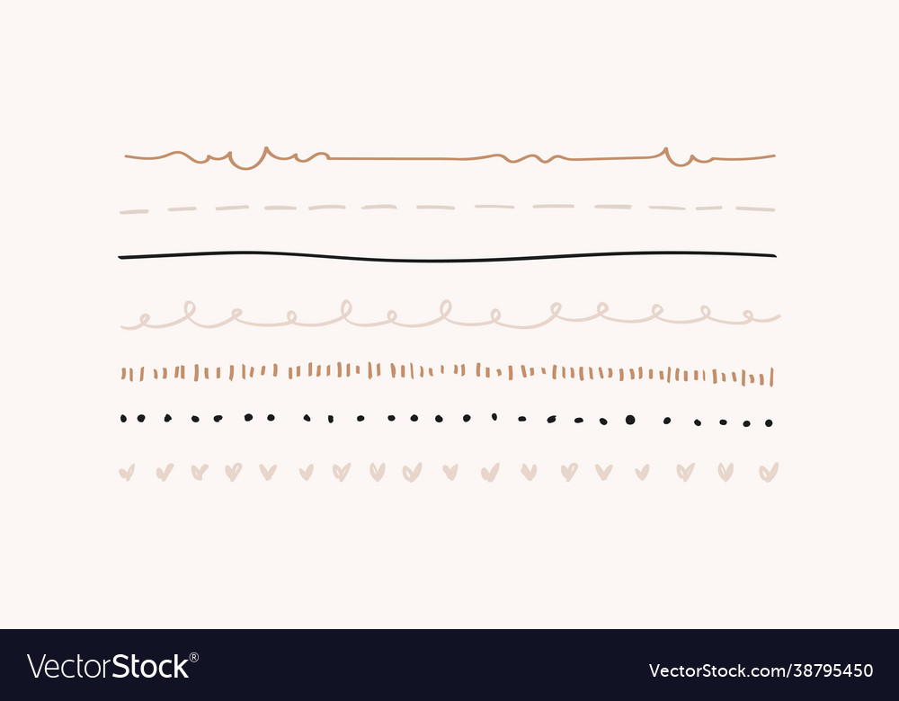 Cute doodle line grenze set