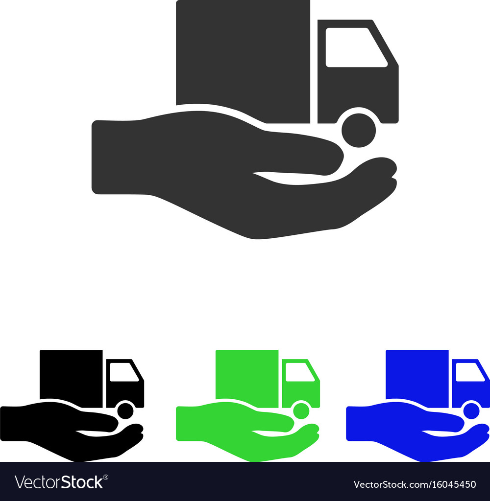 Delivery service hand flat icon