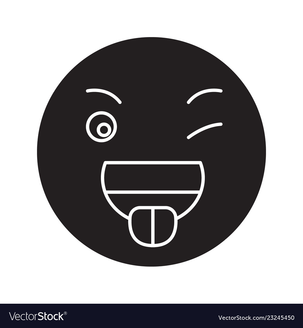 Funny emoji black concept icon emoji Royalty Free Vector