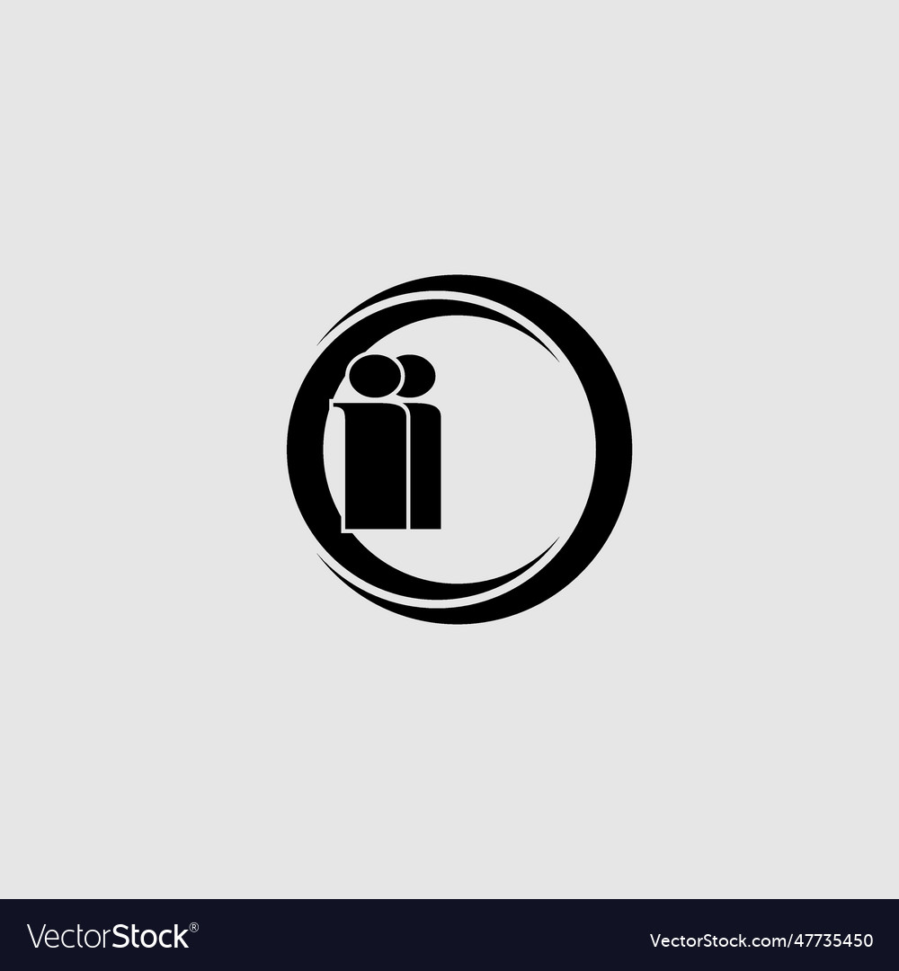 Letters ii simple circle linked line logo