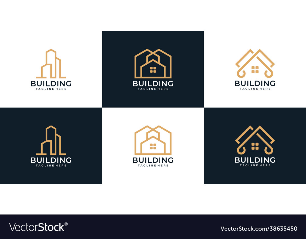 Luxury residential architecture construction logo Vector Image