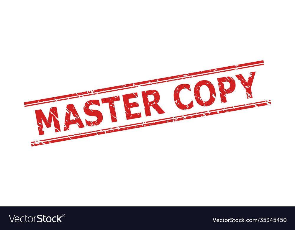 Master copy stamp seal with grunged texture Vector Image