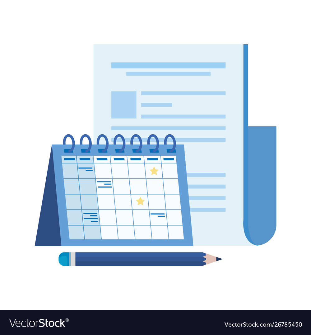 Paper document file with calendar