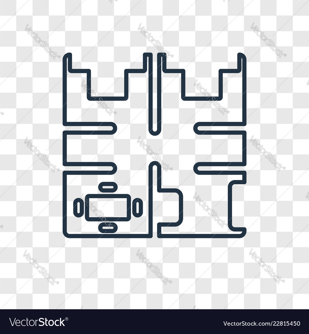 Print concept linear icon isolated on transparent vector image Print concept linear icon isolated on transparent