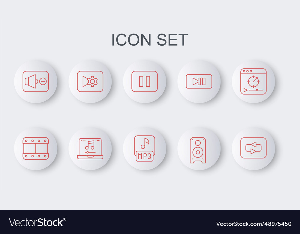 Set line repeat button play video pause stereo
