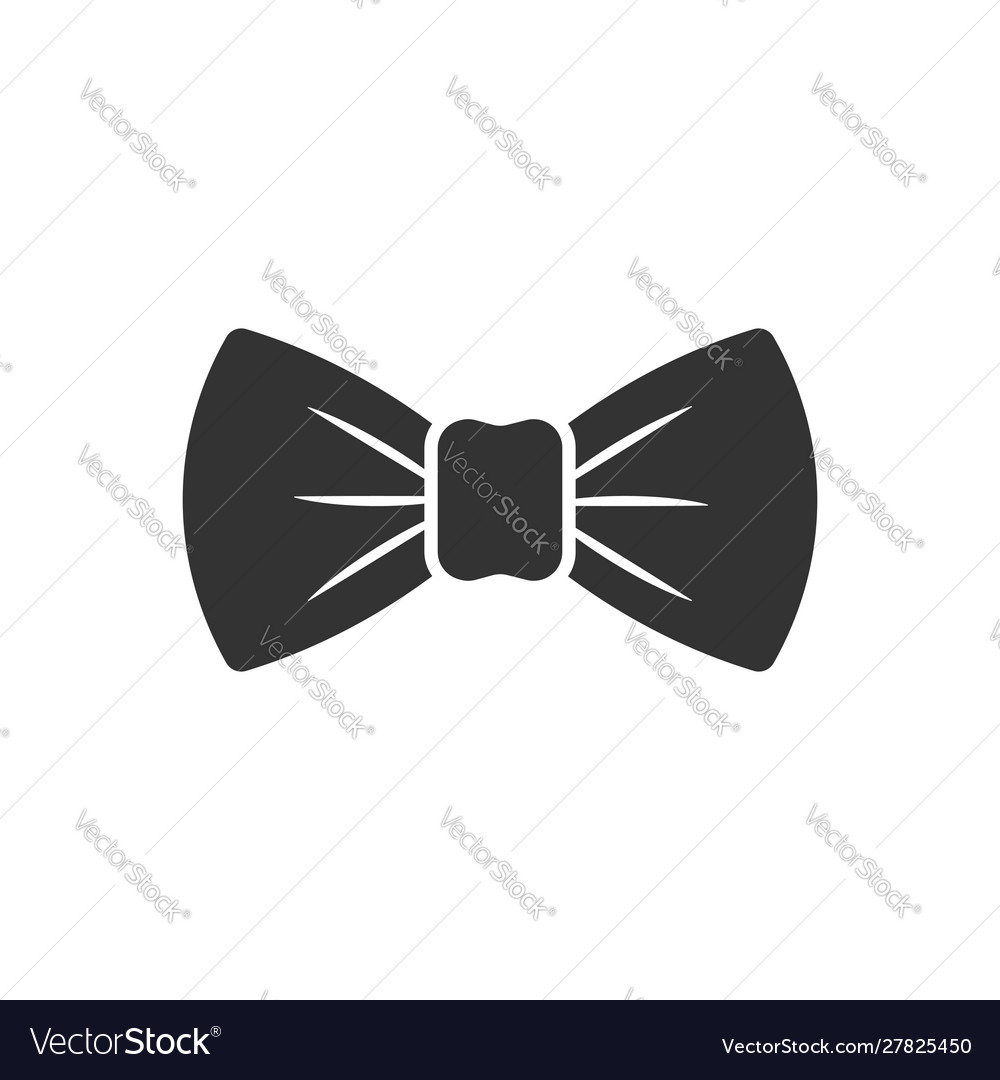 Tie bow icon in flat style bowtie on white Vector Image