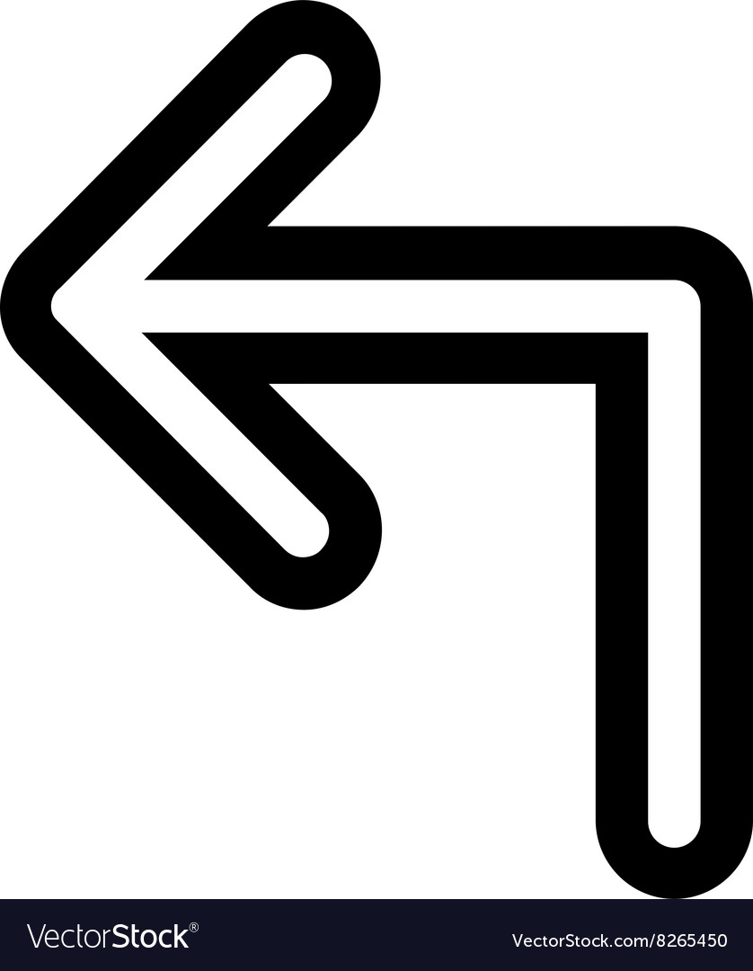 Turn left contour icon