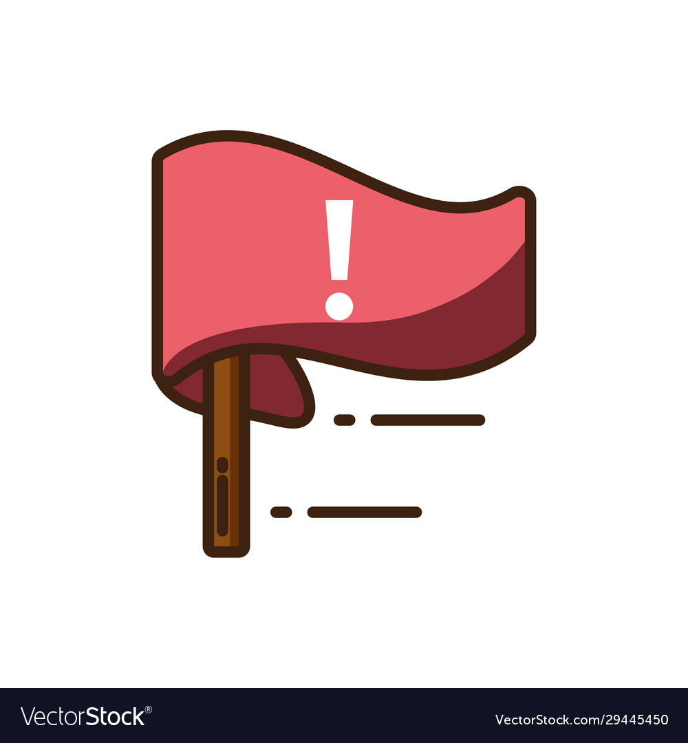 Warning flag fill style and colorful design