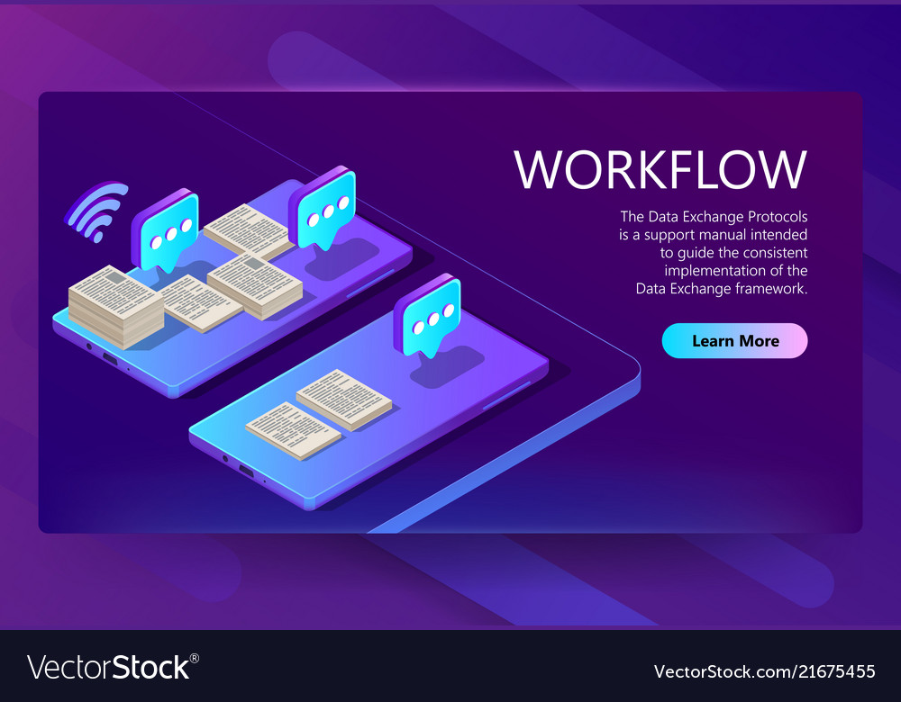 Download 3d isometric site template with workflow Vector Image