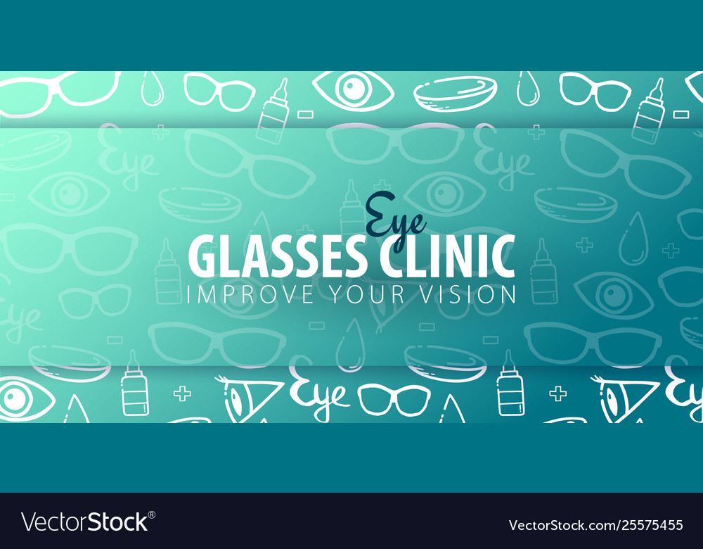 Banner for optical shop or glasses clinic hand Vector Image