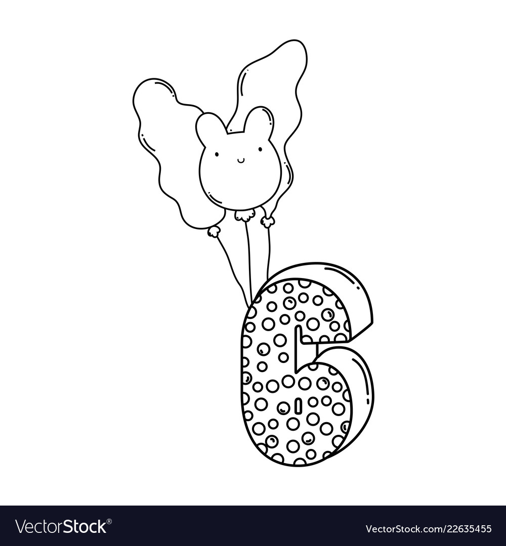 Birthday candle number in black and white Vector Image