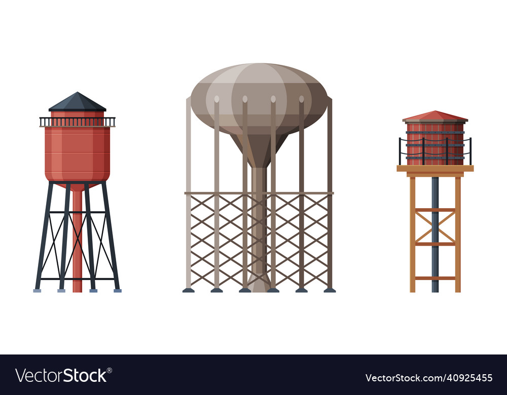 Elevated water tower with tank as supply