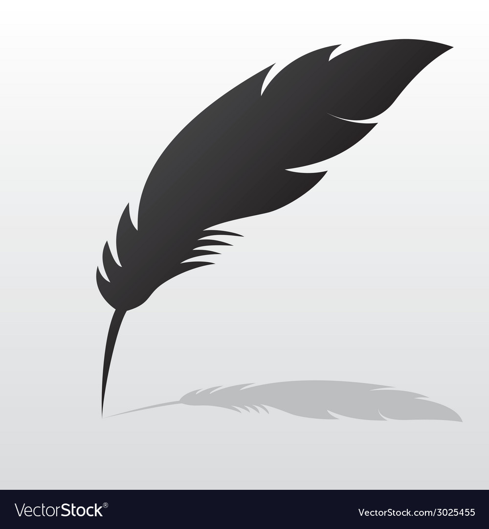 Feather with shadow Royalty Free Vector Image - VectorStock