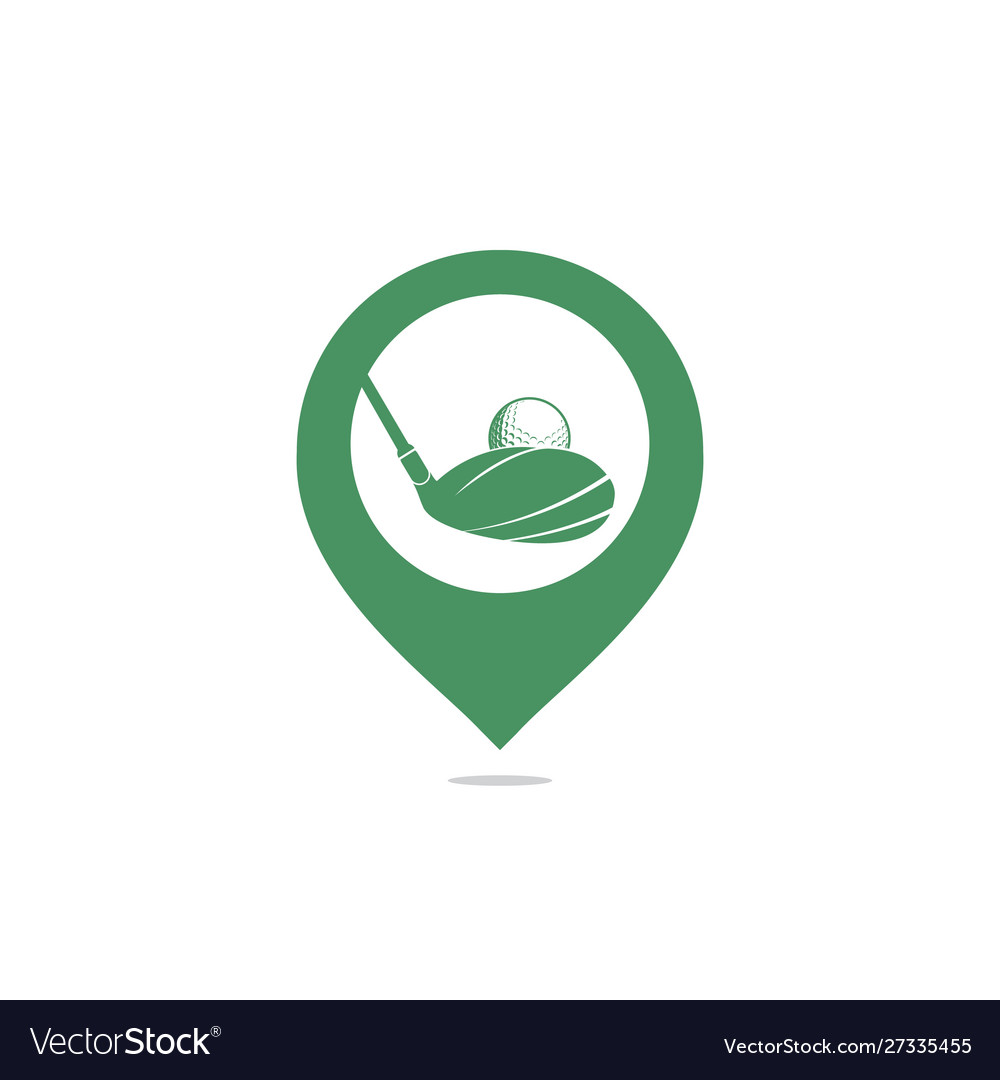 Golf club and map pointer logo combination