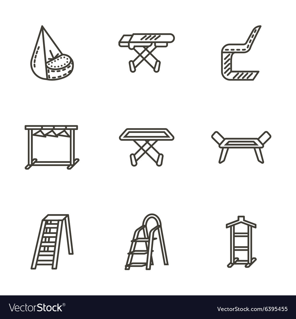 Housekeeping Black Line Icons