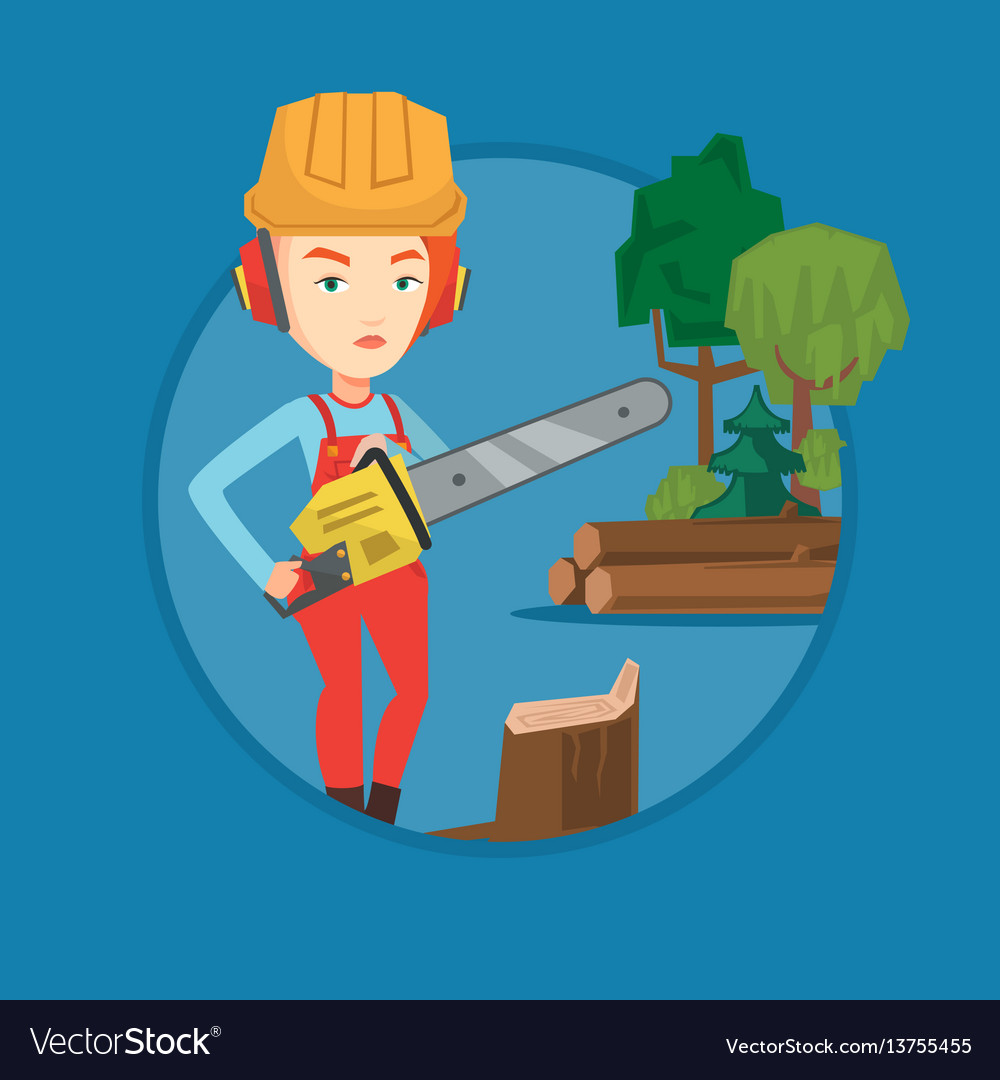 Lumberjack with chainsaw