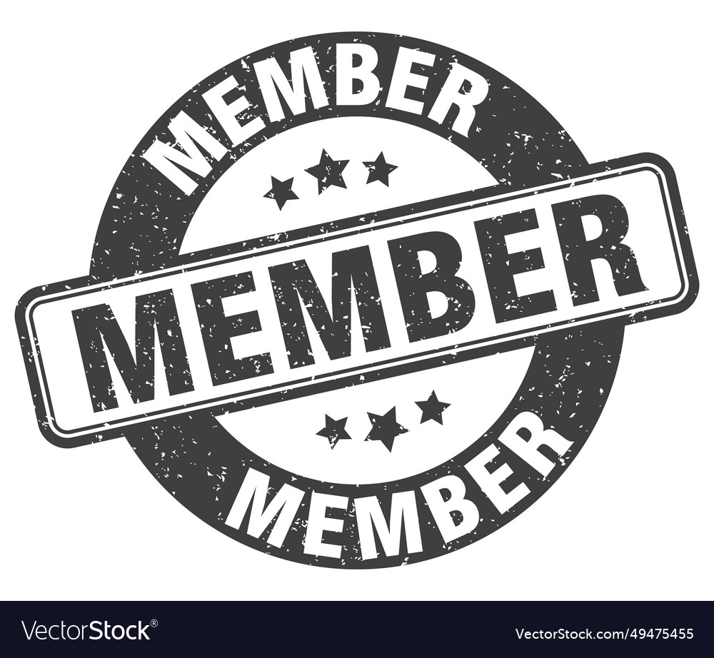 Member stamp label round grunge sign Royalty Free Vector