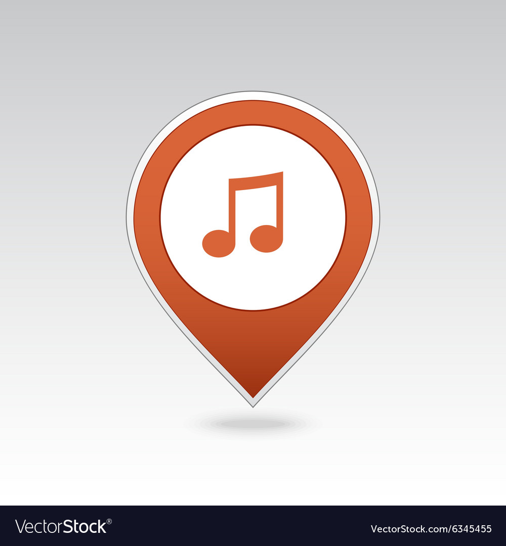 Music note pin map icon pointer markers