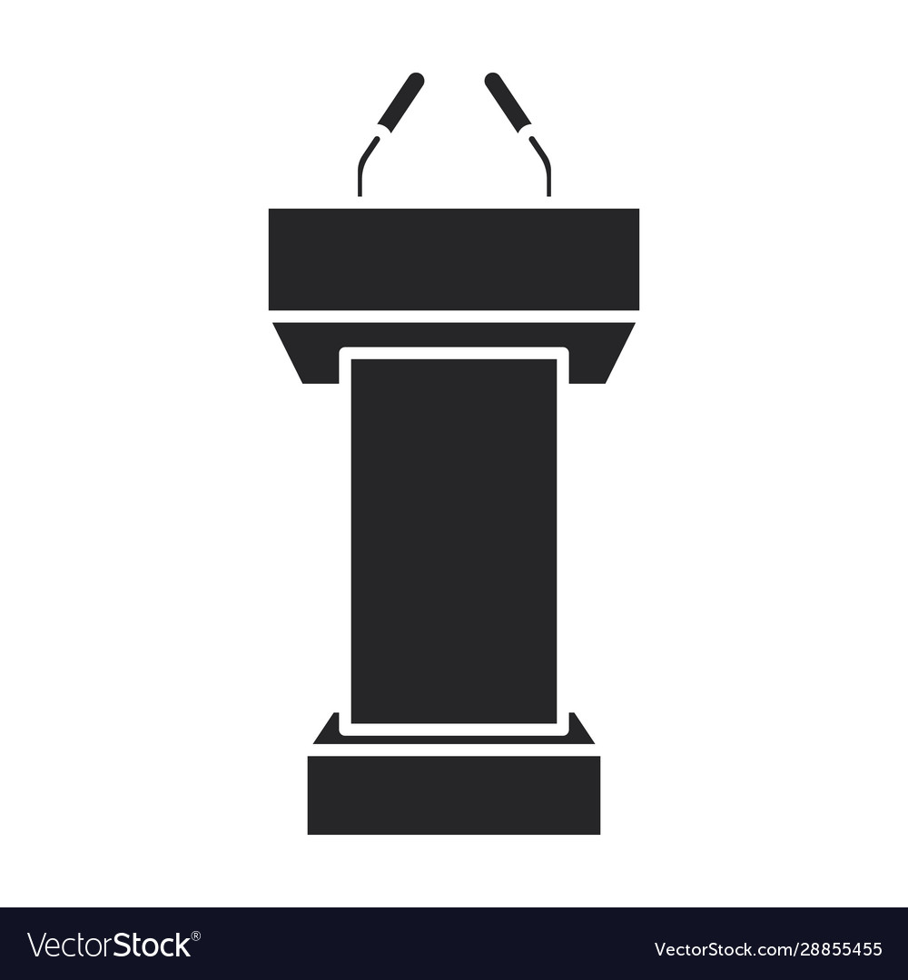 Podium rostrum iconblack icon Royalty Free Vector Image