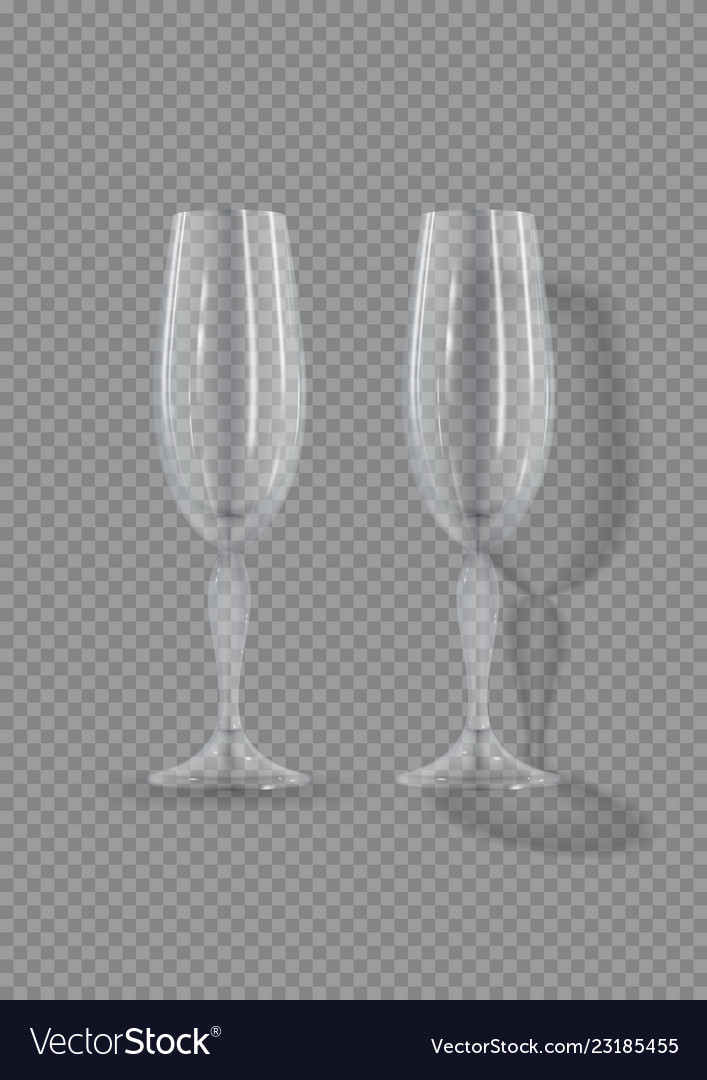 Realistic empty glasses of champagne