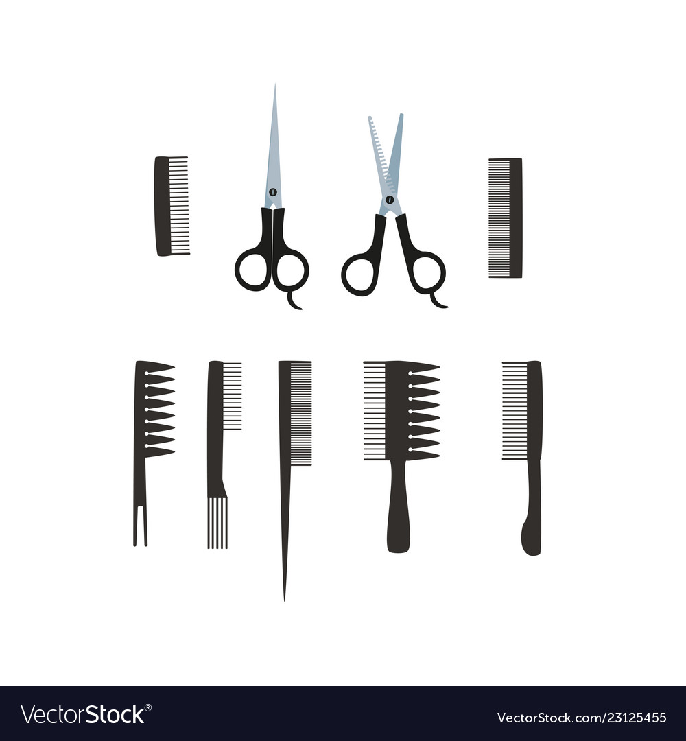 Scissors And Combs For Hair Salon Royalty Free Vector Image