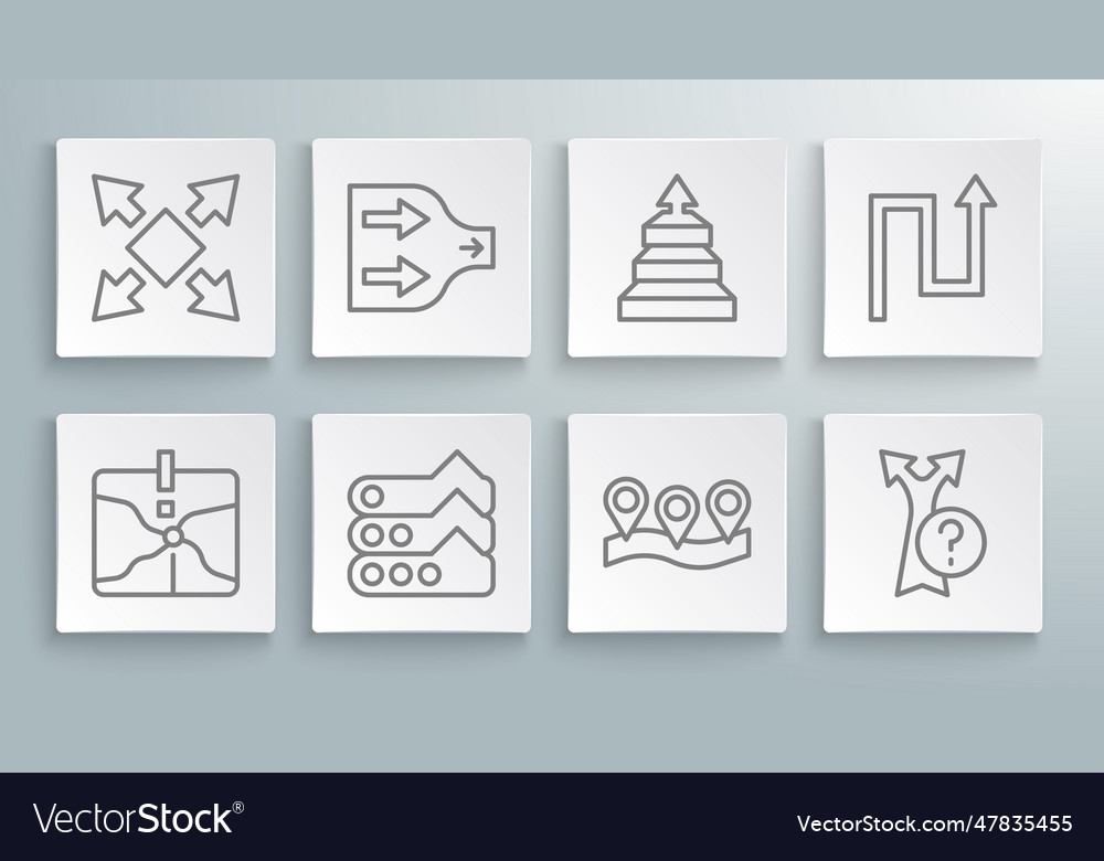 Set line intersection point arrow graph chart vector image Set line intersection point arrow graph chart