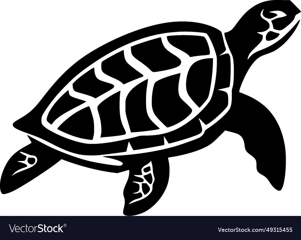 Turtle - minimalist and flat logo Royalty Free Vector Image