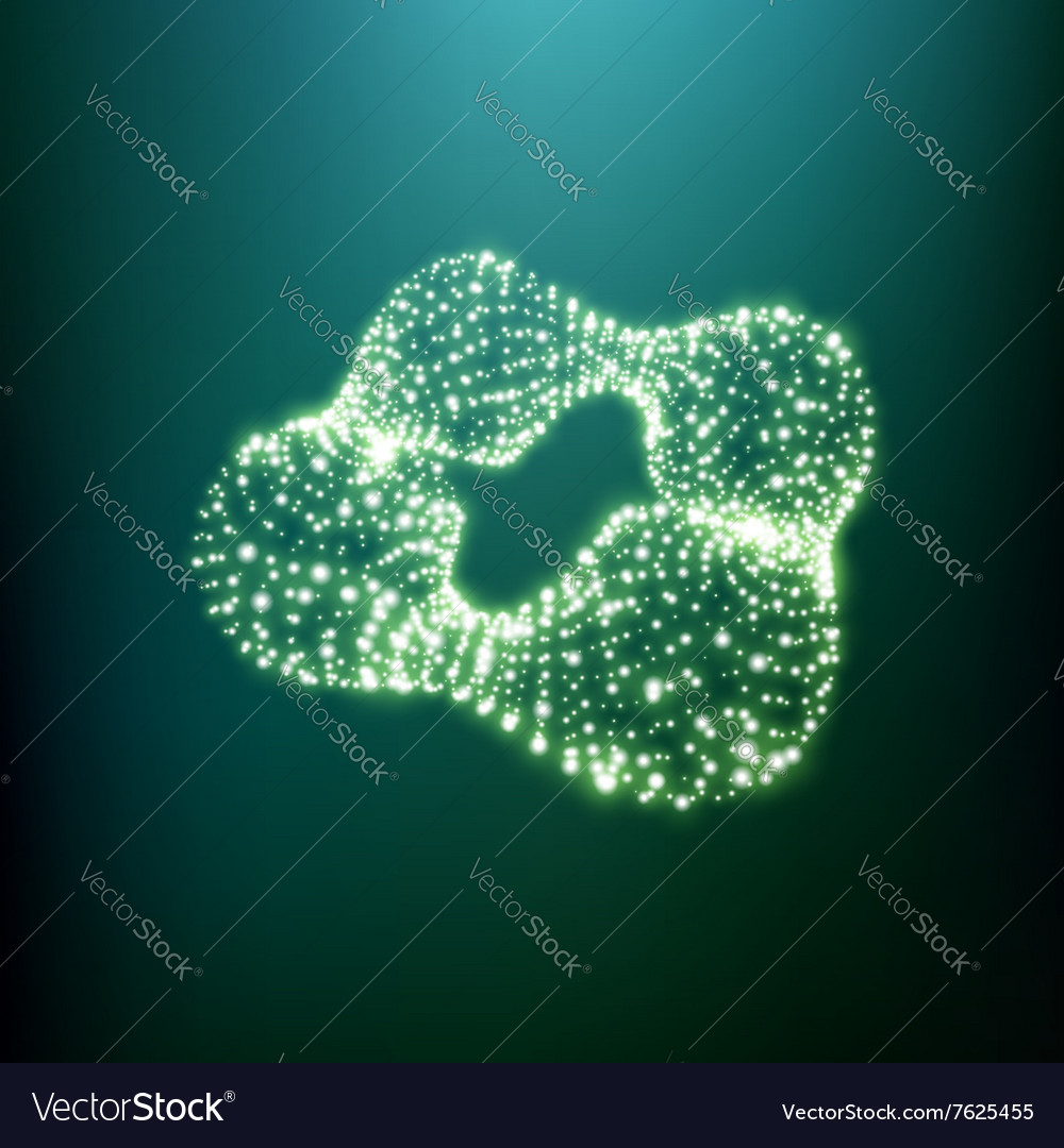 Wireframe object with dots 3d geometric element