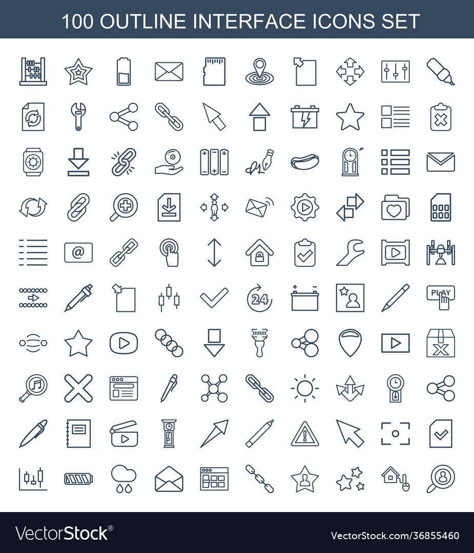 100 interface icons