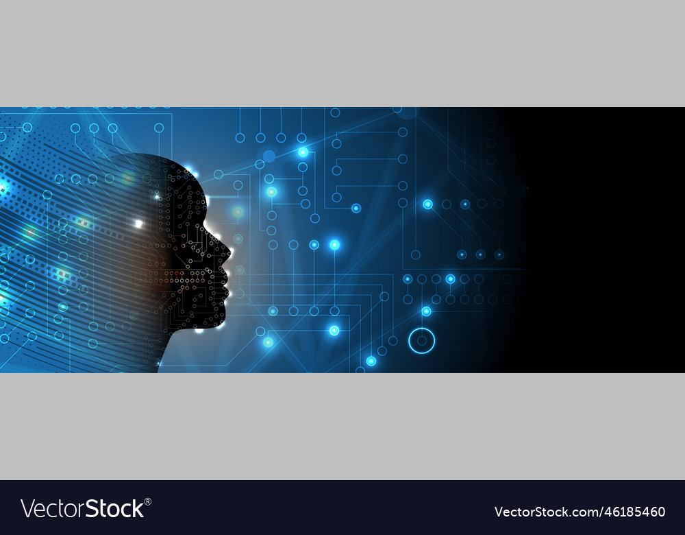 Artificial intelligence technology web background vector image Artificial intelligence technology web background