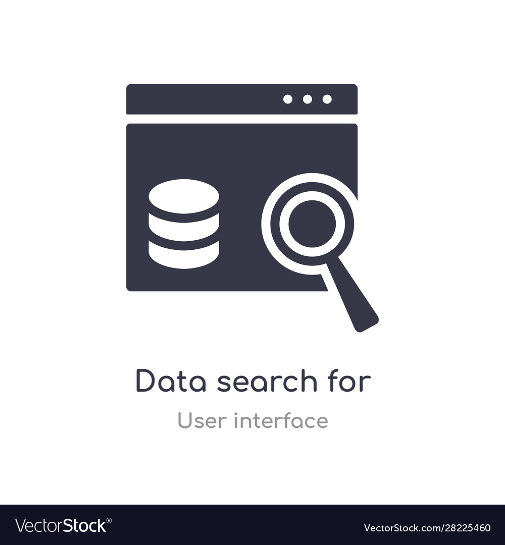 Data search for interface outline icon isolated