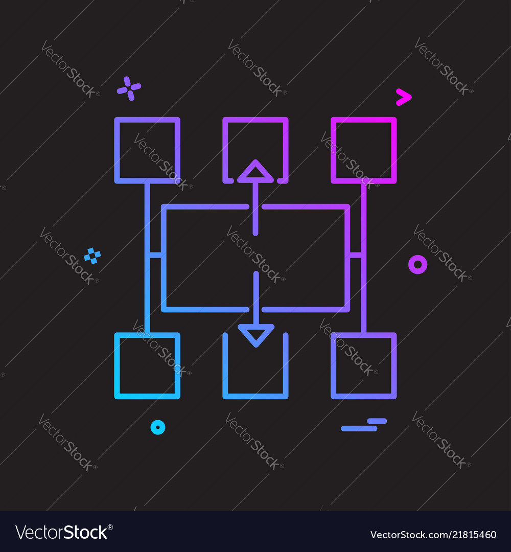 Flowchart icon design vector image Flowchart icon design