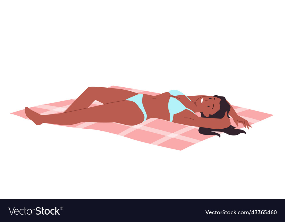 Girl lying on the beach