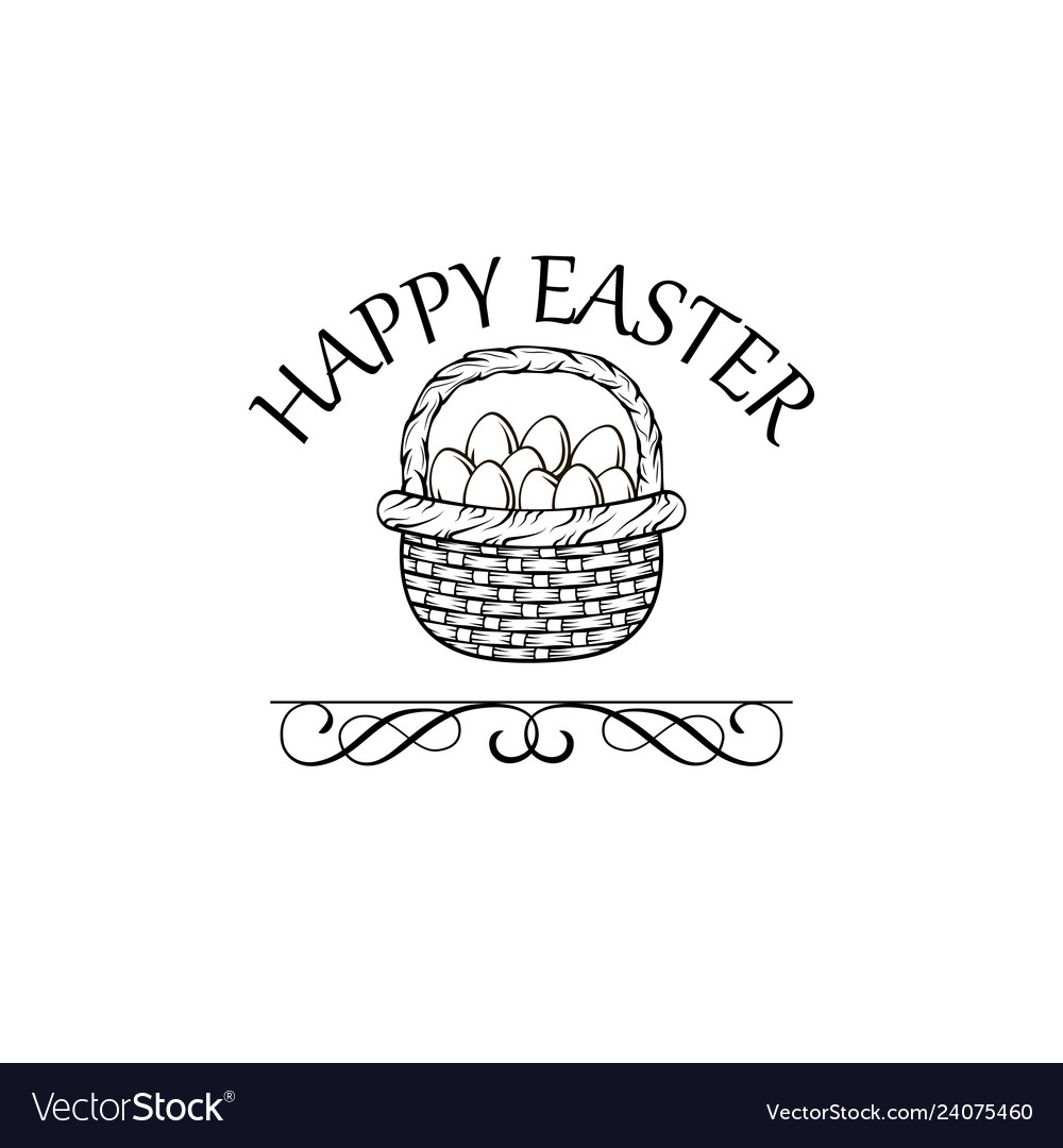 Happy easter label