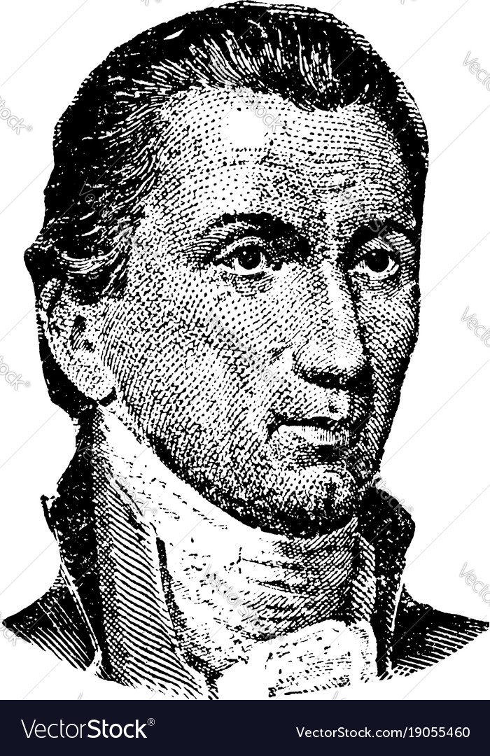 James monroe vintage Royalty Free Vector Image