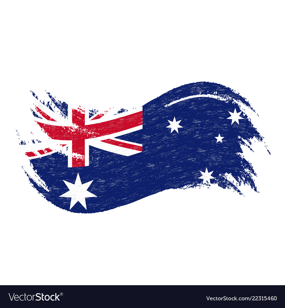 National flag of australia designed using brush