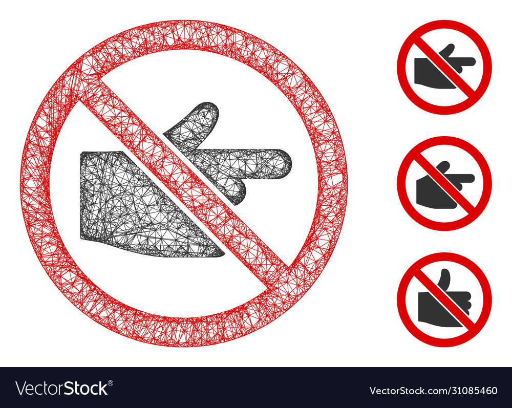 No index finger polygonal web mesh vector image No index finger polygonal web mesh