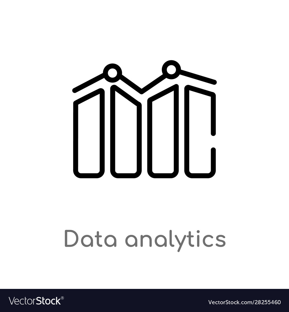 Outline data analytics icon isolated black simple