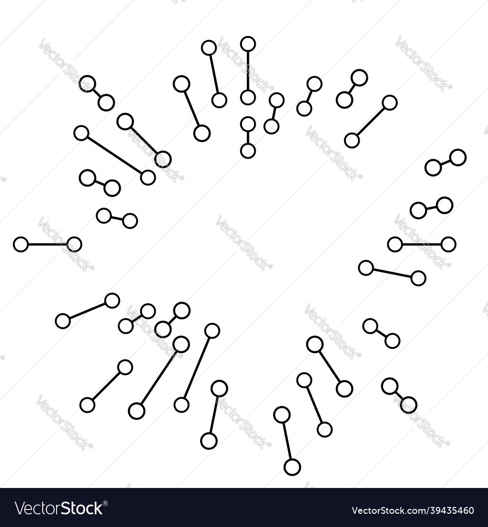 Radial radiating lines with nodes nodal points vector image Radial radiating lines with nodes nodal points