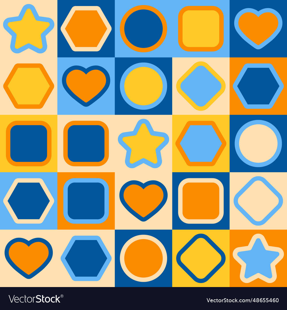 Seamless pattern of geometric shapes color vector image Seamless pattern of geometric shapes color