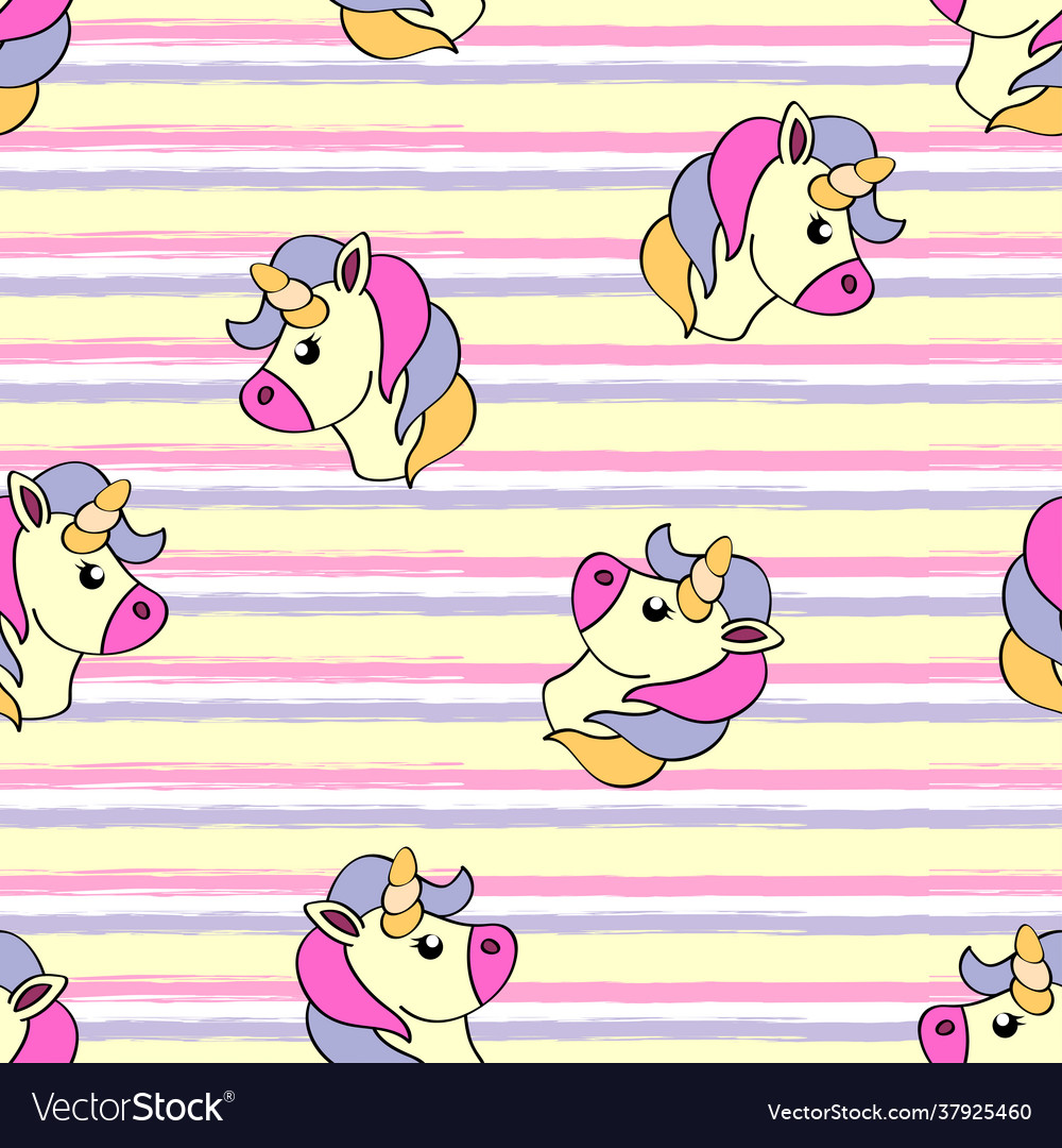 Seamless pattern with unicorns vector image Seamless pattern with unicorns
