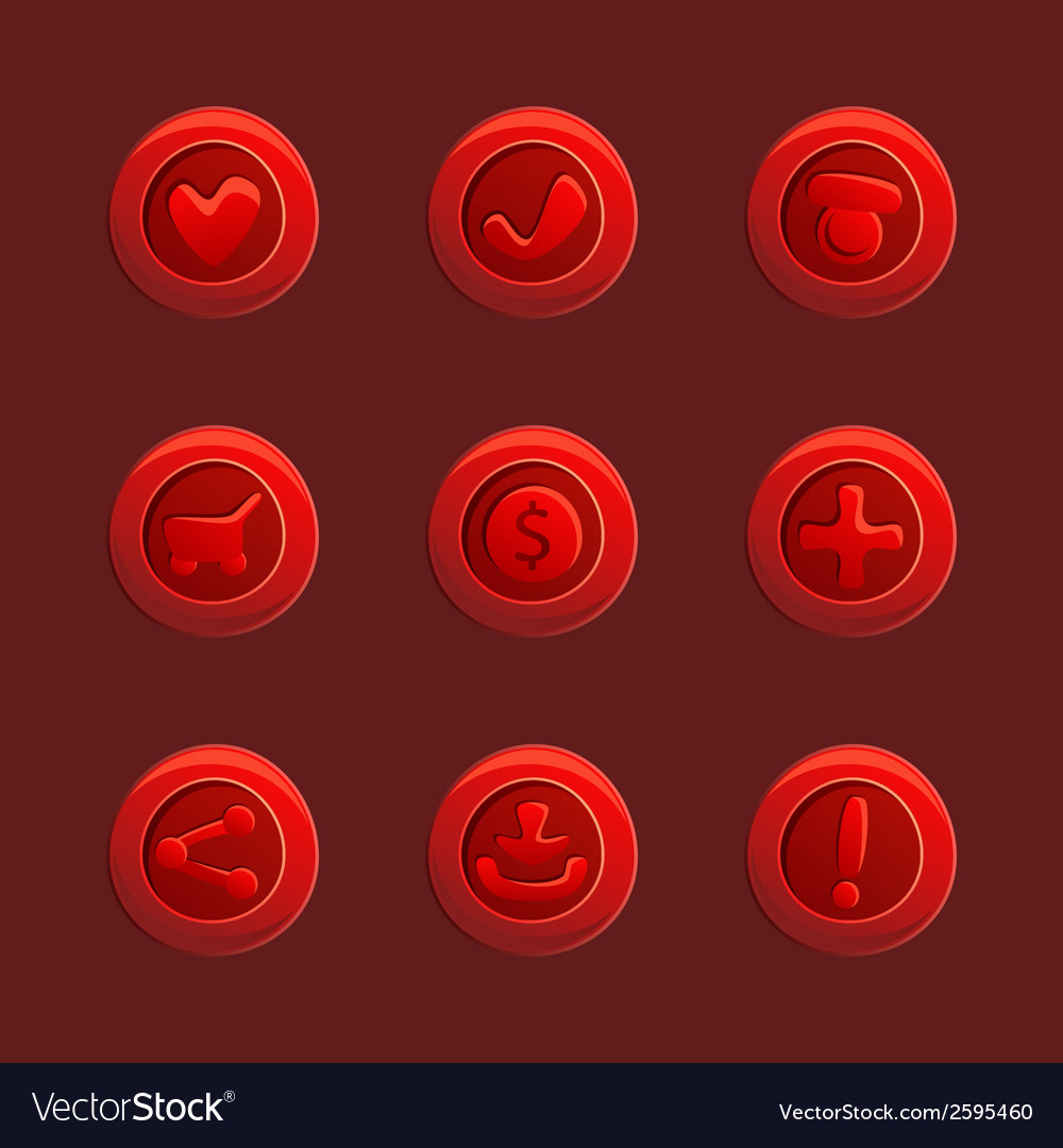 Set of red elements for ui game