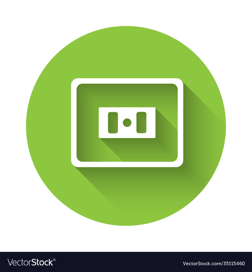 White electrical outlet icon isolated with long Vector Image