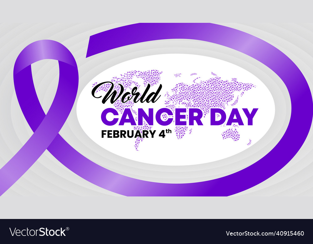 World cancer day background with a ribbon