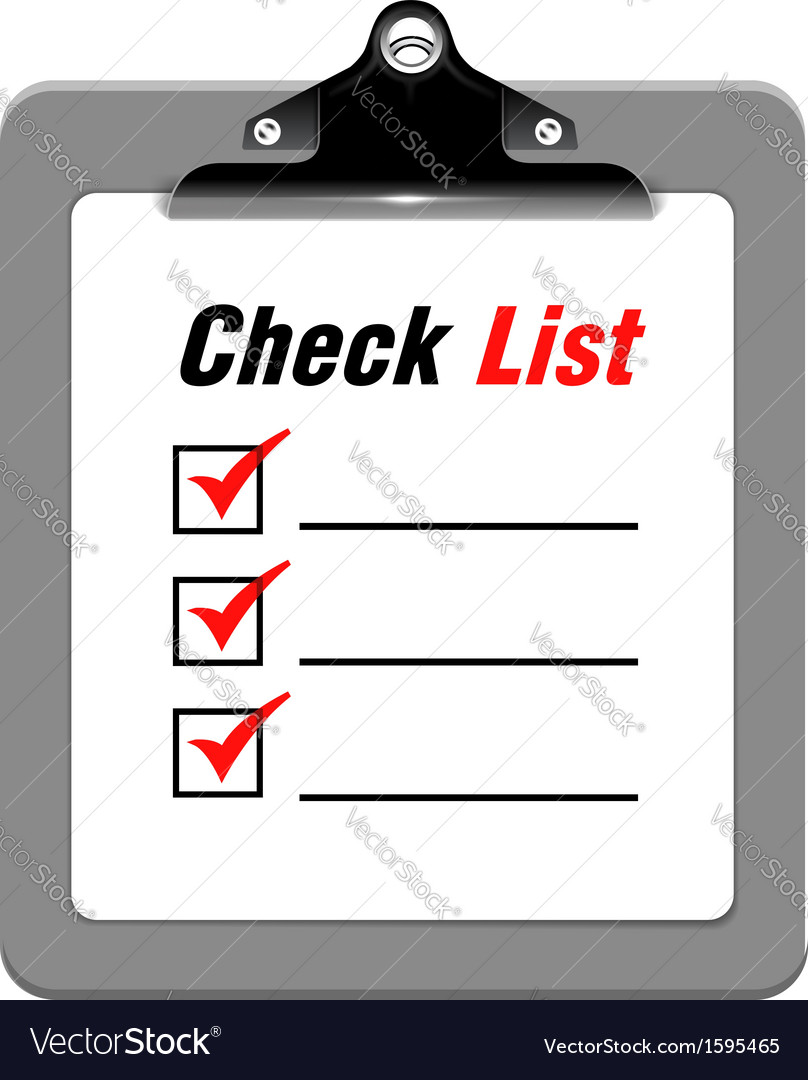 Clipboard with check list Royalty Free Vector Image