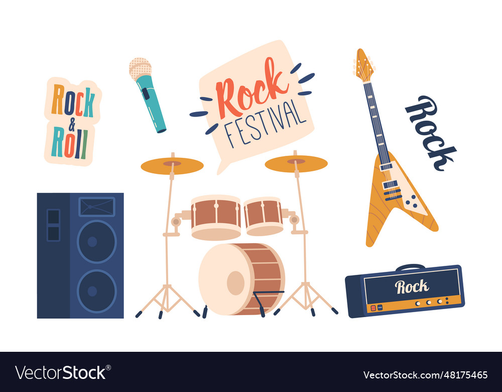 Electric or bass guitar drum kit microphone Vector Image